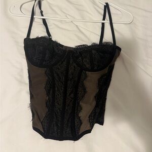 Black Lace Bustier Top
